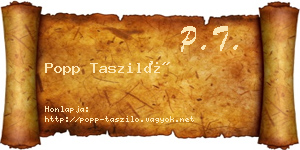 Popp Tasziló névjegykártya